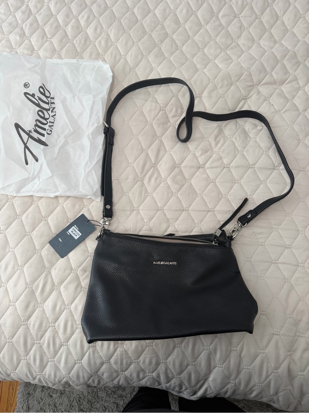 Black Crossbody Bag - Sleek Everyday Shoulder Bag